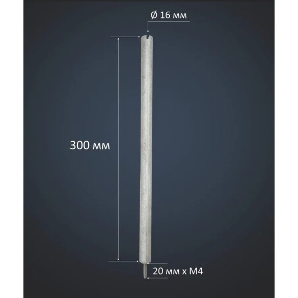 Magnézium anód Electrolux AZR/SI bojlerhez 16*300mm M4*20 WHMB-E05