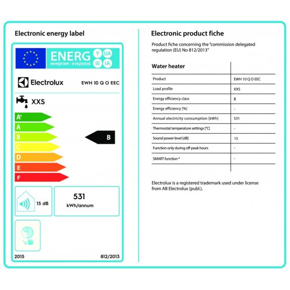 ELECTROLUX EWH 10 Q-BIC O 2000w, 10 L-es vízmelegítő vízcsatlakozás alulról (bojler)